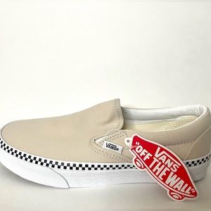Vans Slip Ons Beige Tan Women Sz 8 Men Sz 6.5 NWT